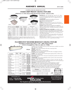 fluorescent weather resistant ceiling fixture inside drip