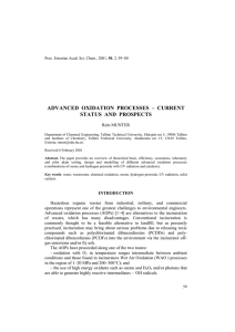 advanced oxidation processes – current status and prospects