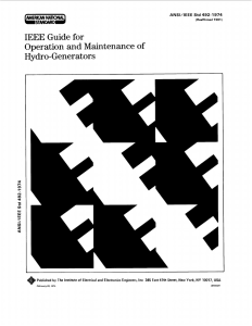 IEEE guide for operation and maintenance of hydro