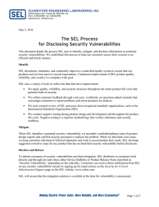 The SEL Process for Disclosing Security Vulnerabilities