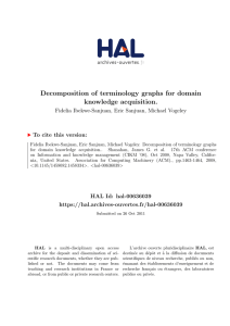 Decomposition of terminology graphs for domain - Hal-SHS