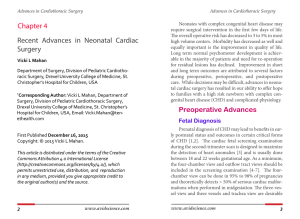Recent Advances in Neonatal Cardiac Surgery