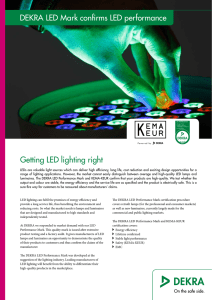 DEKRA LED Mark confirms LED performance Getting LED lighting