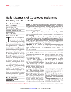 Early Diagnosis of Cutaneous Melanoma