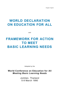 World Declaration on Education for All and - unesdoc