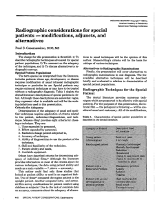Radiographic considerations for special patients