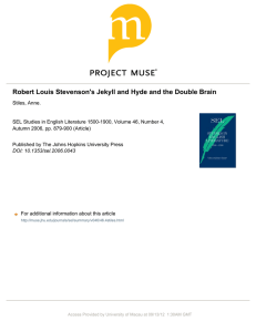 Robert Louis Stevenson`s Jekyll and Hyde and the Double Brain