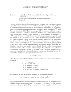 Complex Numbers Review