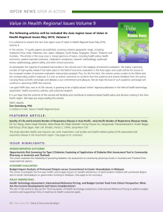 Value in Health Regional Issues Volume 9