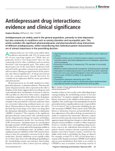 Antidepressant drug interactions: evidence and clinical significance