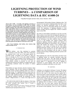 LIGHTNING PROTECTION OF WIND TURBINES – A COMPARISON