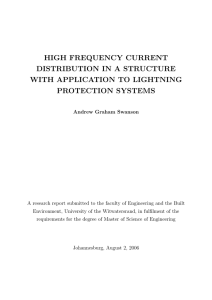 high frequency current distribution in a structure