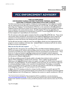 fcc enforcement advisory - Administrative Council for Terminal