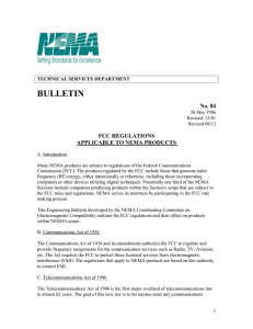 FCC Regulations Applicable to NEMA Products