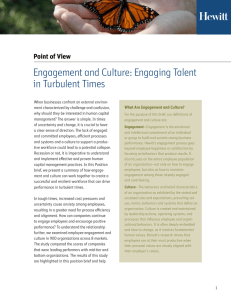 Hewitt Point of View: Engagement and Culture: Engaging Talent in