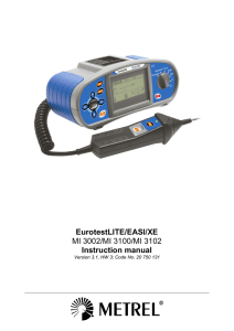 EurotestLITE/EASI/XE MI 3002/MI 3100/MI 3102