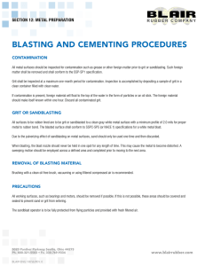Metal Preparation Blasting and Cementing Procedures