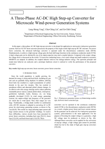 A Three-Phase AC-DC High Step-up Converter for Microscale Wind