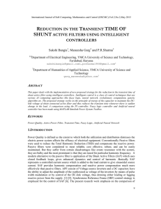 Reduction in the Transient Time of Shunt Active Filters Using
