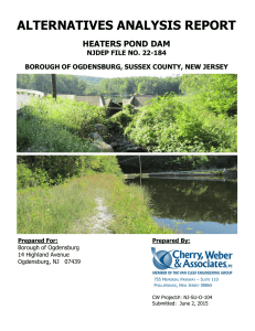 Heaters Pond Dam Engineering Report from July 27, 2015 Town