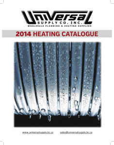 2014 heating catalogue - Universal Supply Co. Inc.