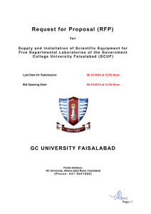 Request for Proposal (RFP) - Government College University