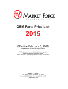 2015 Parts Price List
