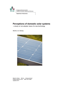 Perceptions of domestic solar systems