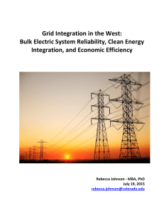 Bulk Electric System Reliability, Renewable Energy Integration