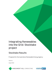 Integrating Renewables into the Grid: Stocktake project
