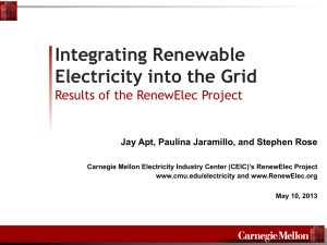 Integrating Renewable Electricity into the Grid