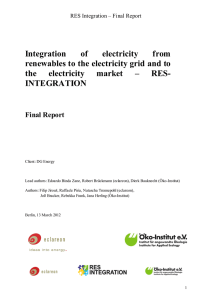 Integration of electricity from renewables to the electricity grid and to