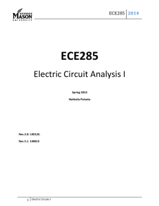 ECE 285 Electric Circuit Analysis I Lab Manual