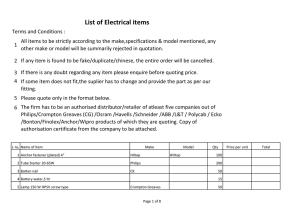 List of Elect items BOQ