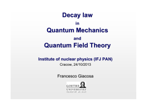Decay law Quantum Mechanics Quantum Field Theory