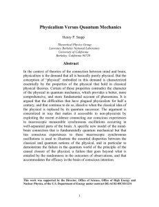 Physicalism Versus Quantum Mechanics