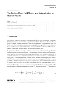 The Nuclear Mean Field Theory and Its Application to Nuclear Physics