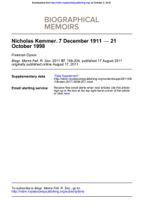 Nicholas Kemmer. 7 December 1911