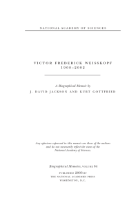 Victor Frederick Weisskopf - National Academy of Sciences
