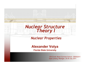 Nuclear Structure Theory I - Michigan State University