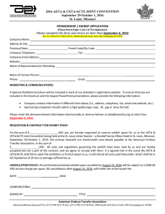 2016 Exhibitor and Sponsor Application