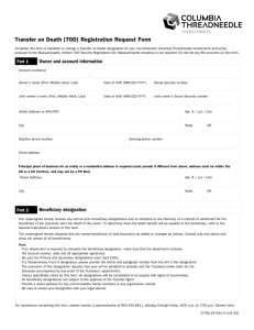 Transfer on Death (TOD) Registration Request Form