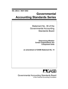 GASB Stmt 39-Determining Whether Certain Organizations Are