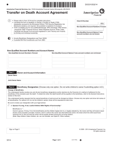 Form 3214 - Transfer on Death Account