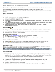 GoToMeeting - Organizer Quick Reference Guide