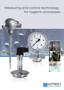 Measuring and control technology for hygienic processes