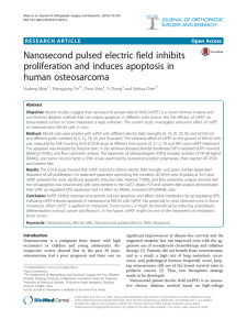 Nanosecond pulsed electric field inhibits proliferation and induces
