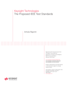 Keysight Technologies The Proposed IEEE Test Standards