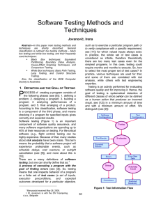 Software Testing Methods and Techniques