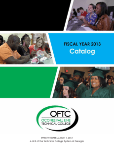 Academic Year 2013 Catalog - Oconee Fall Line Technical College